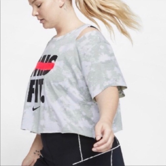 Nike Plus 3X MISFIT cut out tee top tie dye cropped - Picture 2 of 8